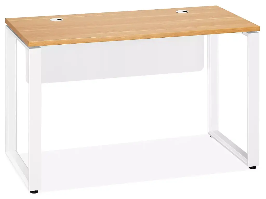 Savalo SDTOD4824M 48 inch Minimalist Modern Office Desk with 2 Cable Grommets, 30 inch Height, Steel Frame, in Maple